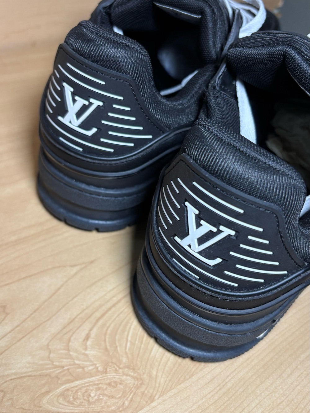 Louis Vuitton Black and White Logo Men's Sneakers